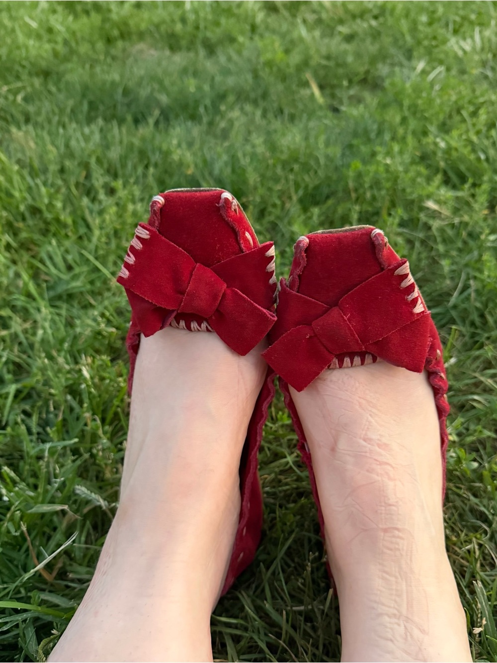 Miu Miu Burgundy Red Suede Ballet Flats - Picture 7 of 8